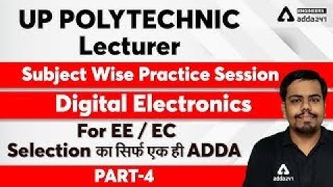 UP POLYTECHNIC Lecturer 2021 | Subject Wise Practice Session | Digital Electronics #4 For EE/EC
