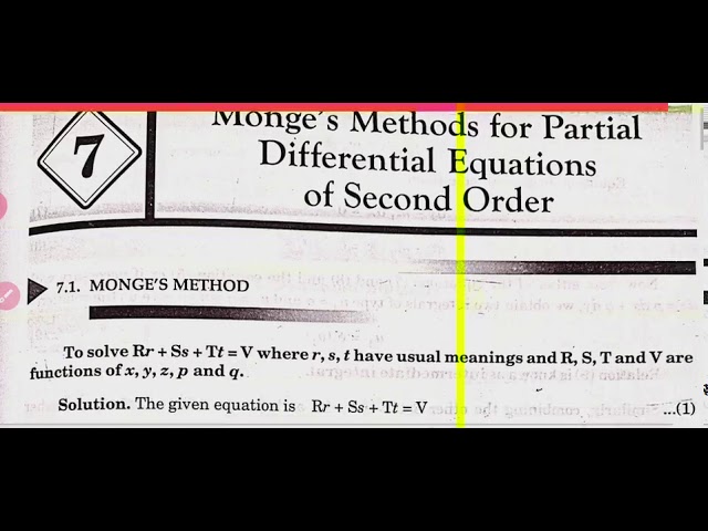 Lec 21 Pde Monge S Method To Solve Pde Of Second Order Youtube