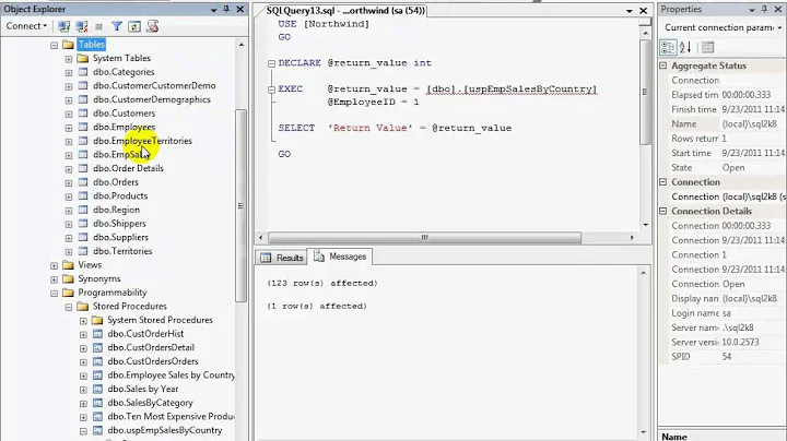 16-How to create/execute/test a stored procedure using Microsoft SQL Server Database