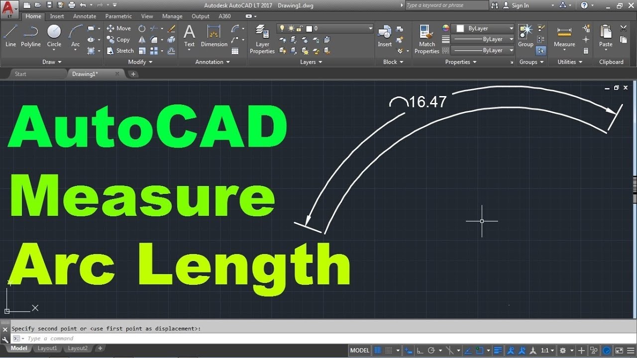 AutoCAD Measure Length of Arc - YouTube