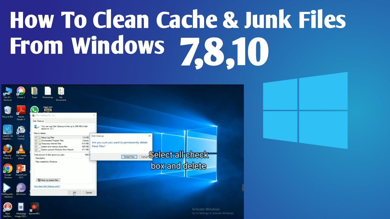 How To Clean Computer All Junk Files In Windows 7,8,10 | Computer Ki ...