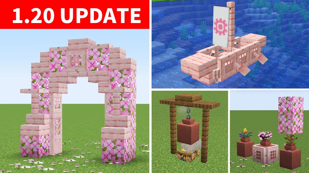 Minecraft: 1.20 Update Build Hacks & Ideas! | 1.20アップデートの桜で作れる簡単ミニ建築 ...