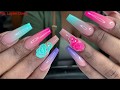 Acrylic Ombre Summer Colors | Nails Tutorial |