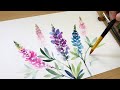 Watercolor painting / Lavender, lupins &amp; lilacs painting