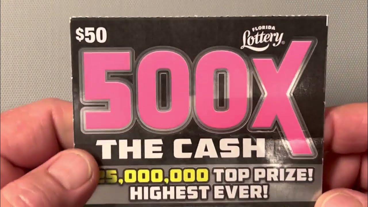 FLORIDA LOTTERY SCRATCH OFF WINNER 500X THE CASH YouTube