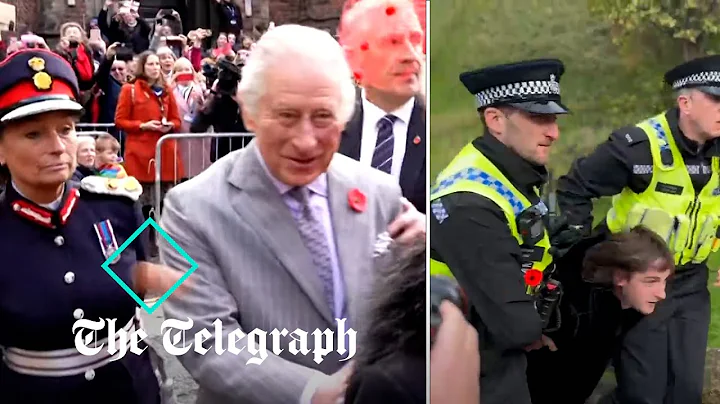 Moment King Charles and Queen Consort are egged du...