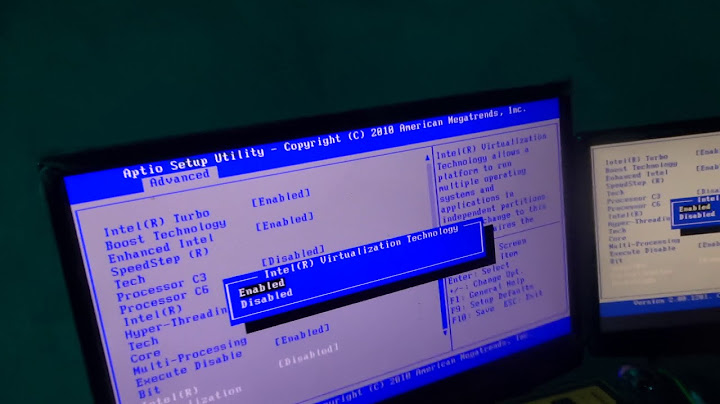 How to enable Intel virtualization Technology in your bios settings