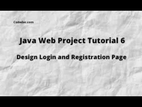 Java Project tutorial 6 Design Login and registration Page using HTML ...