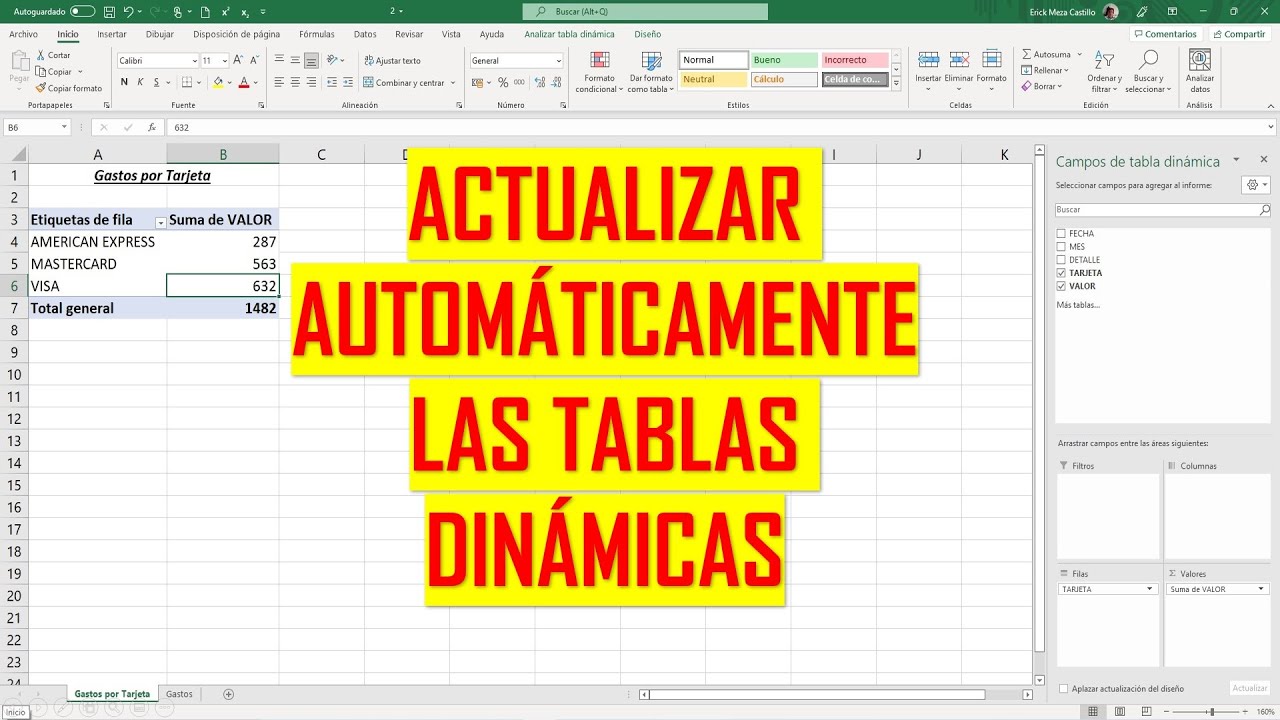 🔴 ACTUALIZAR AUTOMÁTICAMENTE LAS TABLAS DINÁMICAS YouTube