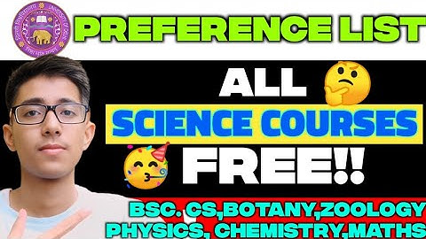 FREE !! Preference Sheet of Science Courses in DELHI UNIVERSITY...