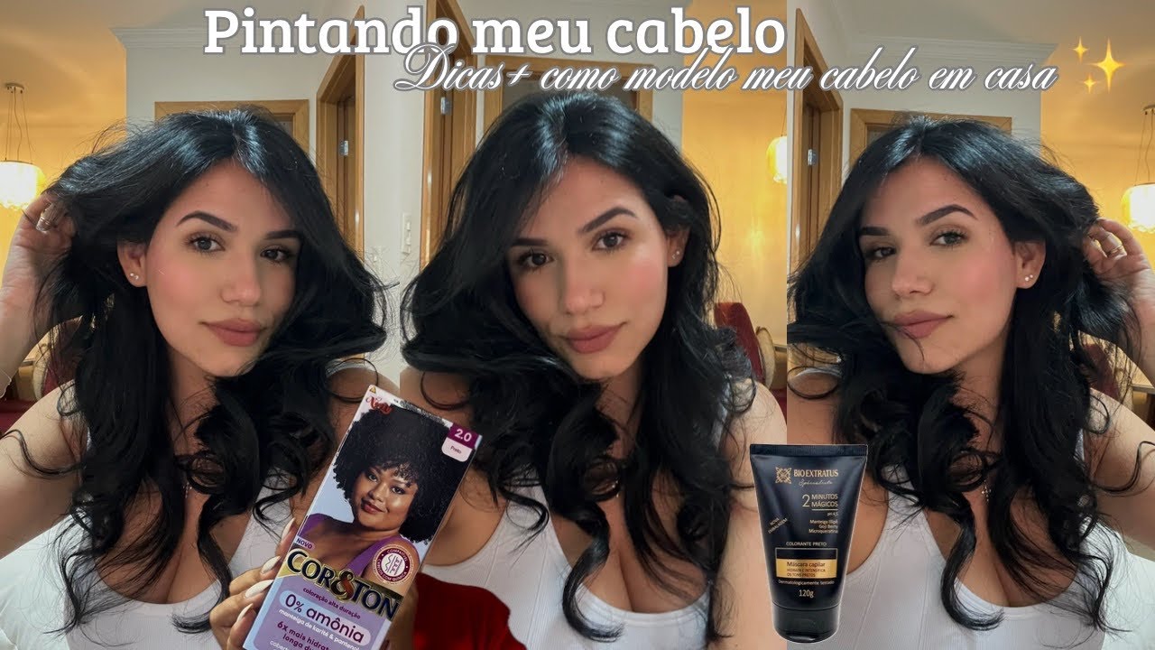 PINTANDO O CABELO DE PRETO EM CASA / TINTA QUE USO + DICAS PARA NÃO MANCHAR TANTO