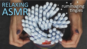 ASMR Felt tip pen sorting (🎧 no talking after intro, rummaging, sorting, hand movements)