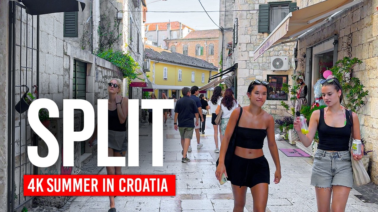 СПЛИТ, Хорватия 🇭🇷 Солнце, море и древние улицы | Пешая прогулка в 4K