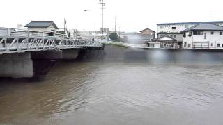 台風12号 三重県津市 岩田川付近20110904