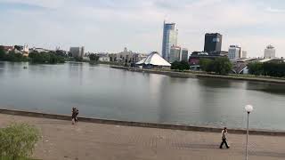 Minsk Belarus, вид на реку Свислочь, июль 2022
