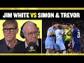 Jim White clashes with Simon Jordan & Trevor Sinclair when he claims Real Madrid WILL beat Man City