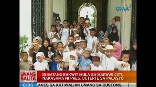 UB: 35 batang Bakwit mula sa Marawi City, nakasama ni Pres. Duterte sa Palasyo