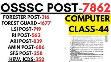 7862 OSSSC RI ARI AMIN FOREST GUARD FORESTER LSI COMPUTER CLASS 44 BY LAXMIDHAR SIR I COMPUTER OSSSC