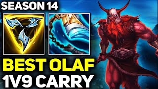 RANK 1 BEST OLAF IN THE WORLD 1V9 CARRY GAMEPLAY! | Season 14 League of Legends