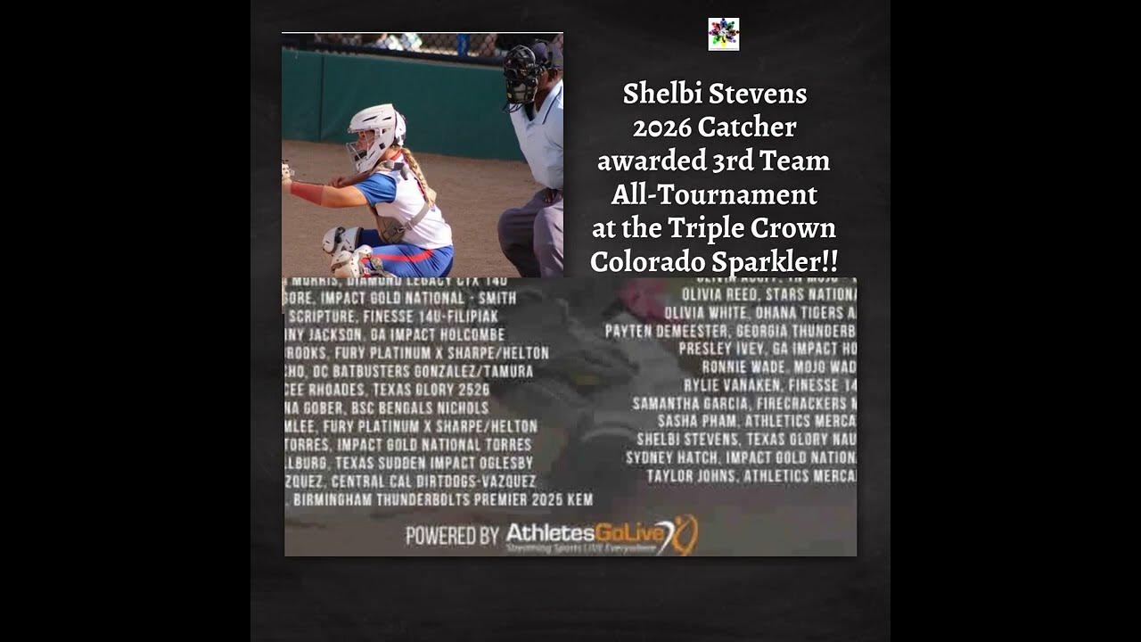 Shelbi Stevens 2026 Catcher awarded 3rd Team AllTournament at the
