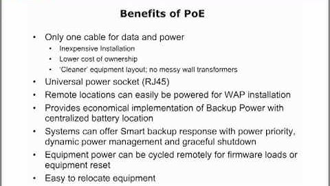 Power over Ethernet Overview