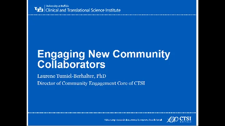 Engaging New Community Collaborators (Community Engagement Workshop Series 2025, Workshop #3)