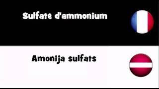 VOCABULAIRE EN 20 LANGUES = Sulfate d'ammonium