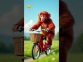 Monkey cycle Riding 😁🐒#funny # new monkey video Monkey Cycle