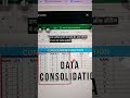 How to consolidate in Excel function #shorts #excel #tranding #tricks #vairalvideo #shortcuts