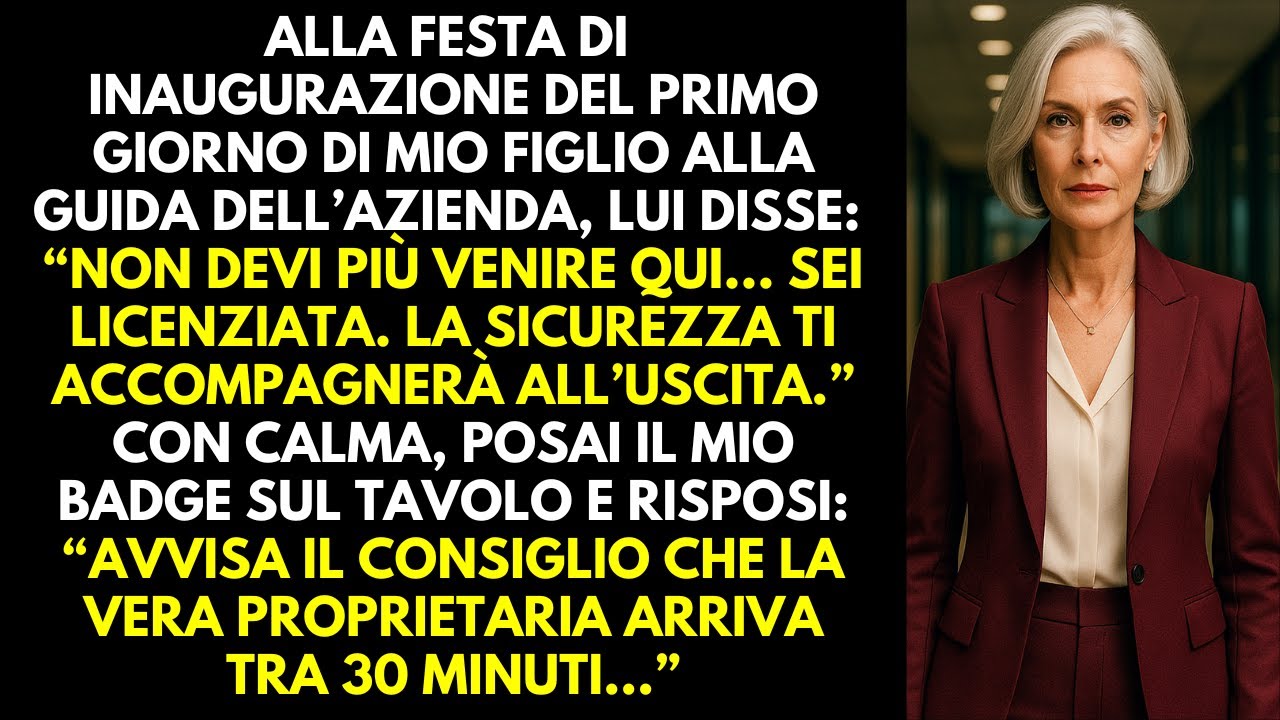 Mio figlio mi licenziò nel suo primo giorno al comando, ma nessuno si aspettava la mia reazione.
