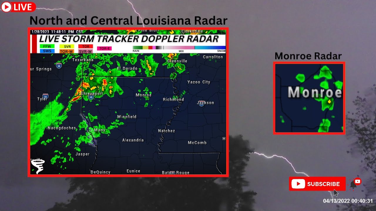 🔴LIVE STORM TRACKER DOPPLER RADAR NORTH LOUISIANA & CENTRAL LOUISIANA