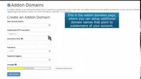 How to create an addon domain in cPanel