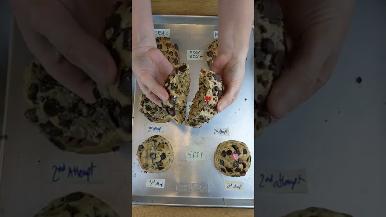 Cookie Testing - what oven temperature can do to your cookies #cookies #bigcookies #cookiemonster