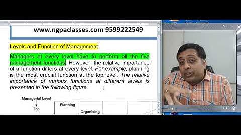 Business Studies Class 12.1.17 Levels and Functions of Management | CS Neeraj Gupta | NGPA