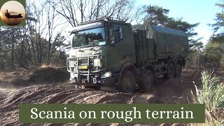 Scania truck in rough terrain and rugged conditions - off road