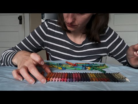 {♡_♡} Hypnotic Crayon ASMR Sounds ~ Remake of 2014 AMR Video ~ Soft Spoken, Wax Sounds ASMR Visuals