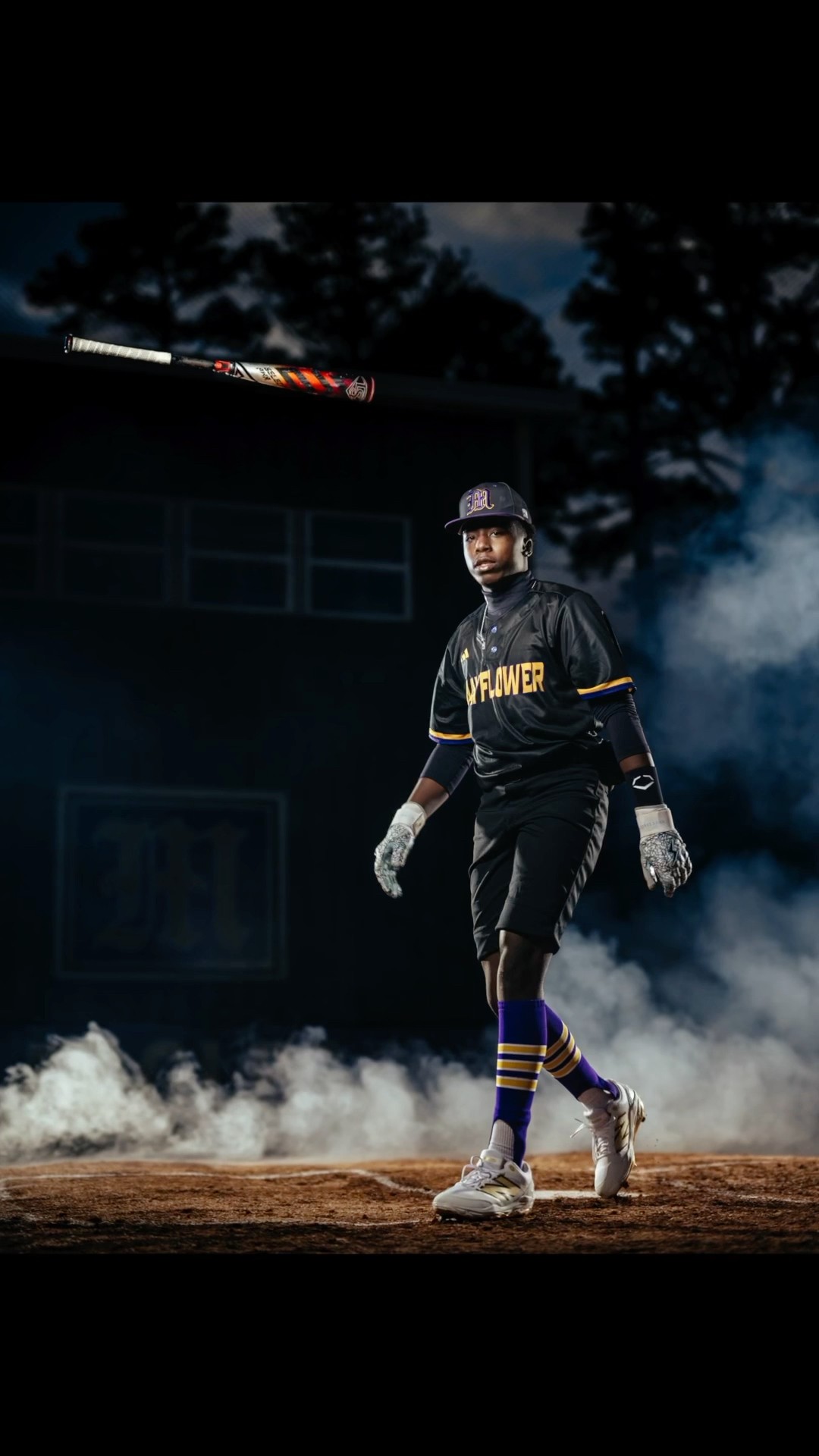 All business. With the bat flip! Baseball photoshoot. #sportsphotographer #baseball