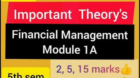 Financial Management | Module 1A | 5th sem |Bcom |MG University| All important topics| Exam special