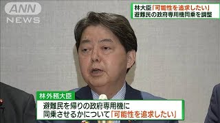 林大臣「可能性を追求」避難民の政府専用機同乗調整(2022年4月3日)