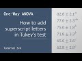 Oneway anova 3  using superscript letters in tukeys test