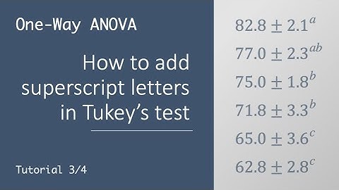 One-Way ANOVA 3 - Using Superscript Letters in Tukey