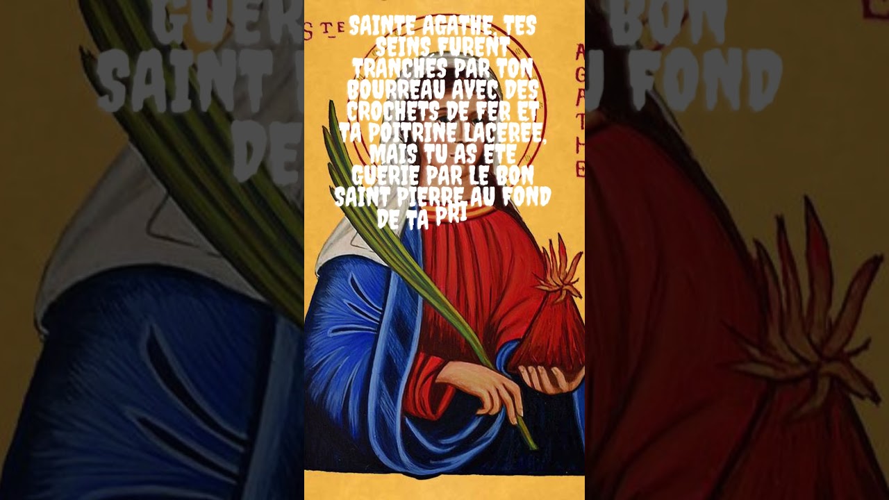 ❤️𝐏𝐫𝐢𝐞̀𝐫𝐞 𝐚̀ 𝐒𝐚𝐢𝐧𝐭𝐞 𝐀𝐠𝐚𝐭𝐡𝐞 𝐩𝐨𝐮𝐫 𝐠𝐮𝐞́𝐫𝐢𝐫 𝐝𝐮 𝐜𝐚𝐧𝐜𝐞𝐫 𝐝𝐮 𝐬𝐞𝐢𝐧❤️