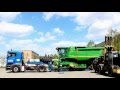 Разгрузка и погрузка комбайна John Deere на низкорамный прицеп TAD.Classic 25-2