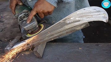 Making The Most Beautiful Billhook Out Of Leaf Spring.