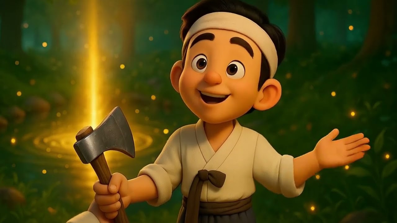 [iFly] Made with AI – The Honest Woodcutter and the Golden Axe| English Fairy Tale | Bedtime Story 🪓