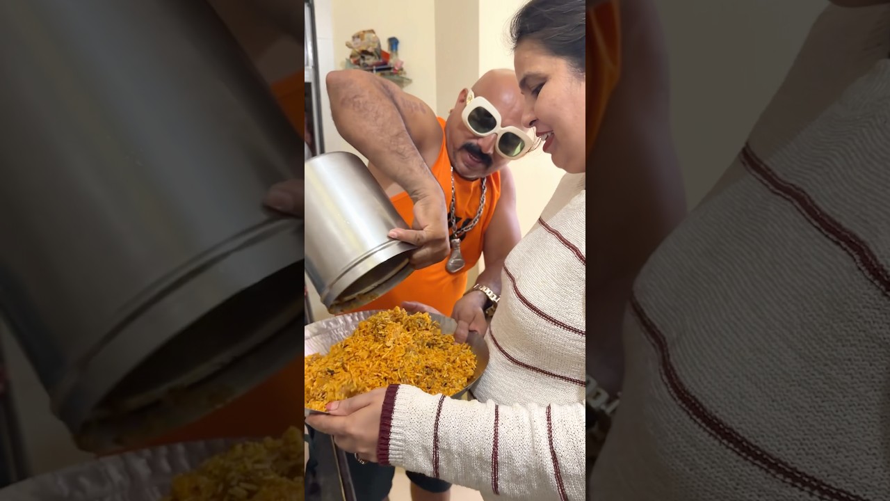 Sali ne laya desi chicken biryani…😍🍗 #chickenlegpiece #ulhaskamathe #foodchallenge #food #shorts