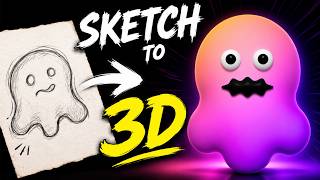 I Turned a Sketch Into a 3D Ghost in Illustrator #adobeillustrator #graphicdesign