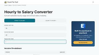 How to Use the Hourly to Salary Converter