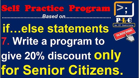 C programming Part 33, Write a program to give 20% discount only for senior citizens.