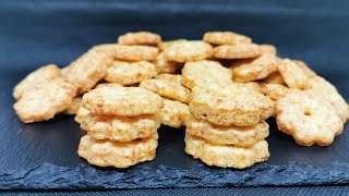 Cei mai buni biscuiti sarati cu doar 4 ingrediente | Galletas de queso receta fácil